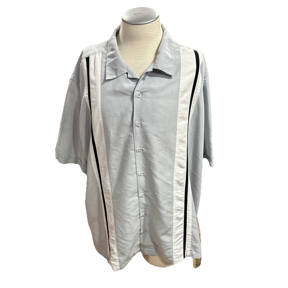 Havanera Shirt Mens 3XLT Grey Short Sleeves Button Down